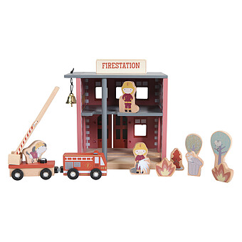 Extension Caserne de Pompier Circuit Train en Bois Little Dutch