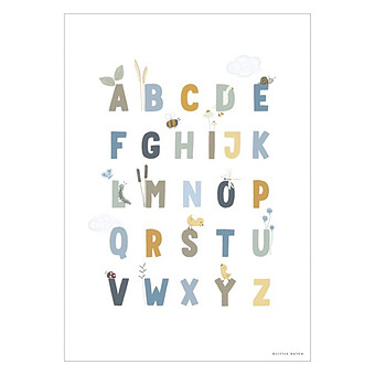 Poster Réversible Alphabet et Chiffres Little Goose - Blue Little Dutch