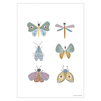 Affiche Réversible Wild Flowers Butterfly - 42 x 29,7 cm