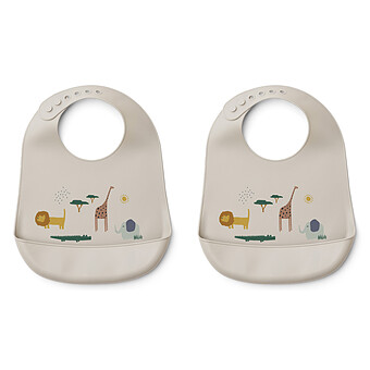 Lot de 2 Bavoirs Tilda - Safari Sandy Mix