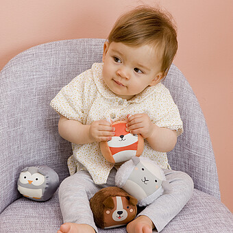 Set de 4 Balles Doudou Les Dooballs - Ferme