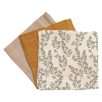 Lot de 3 Langes - Bay Leaves Main Sauvage