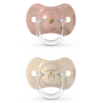 Lot de 2 Sucettes Symétriques SX Pro Spread Joy Doré - 18 Mois + Suavinex