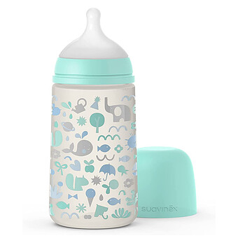 Biberon Tétine Symétrique SX Pro Memories Aigue Marine - 270 ml Suavinex