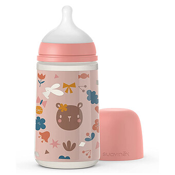 Biberon Tétine Symétrique SX Pro Into the Forest Rose Poudré - 270 ml Suavinex