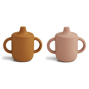 Lot de 2 Tasses d'Apprentissage Neil Dark Rose & Mustard Mix - 150 ml Liewood