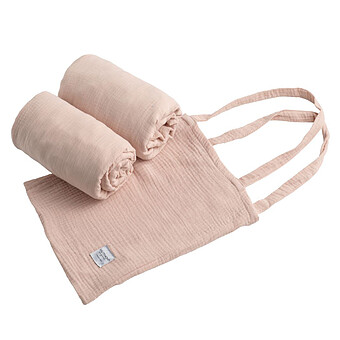 Lot de 2 Draps Housse Original Galopin Rose Quartz - 70 x 140 cm Sauthon Original