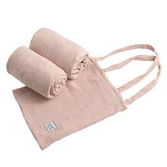 Lot de 2 Draps Housse Original Bambin Rose Quartz - 70 x 140 cm Sauthon Original