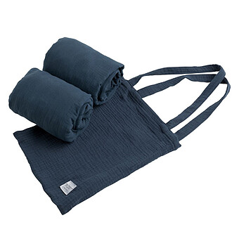 Lot de 2 Draps Housse Original Bambin Bleu Saphir - 70 x 140 cm Sauthon Original