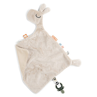 Doudou Plat avec Attache Sucette Lalee - Sable Done by Deer