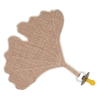 Doudou Attache-sucette Ginkgo Natural - Corail Quax