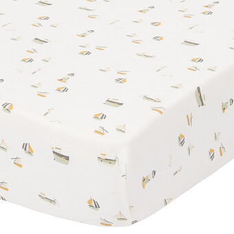 Drap Housse Sailors Bay White - 60 x 120 cm Little Dutch