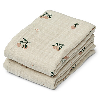 Lot de 2 Langes Lewis - Peach Sea Shell Mix Liewood
