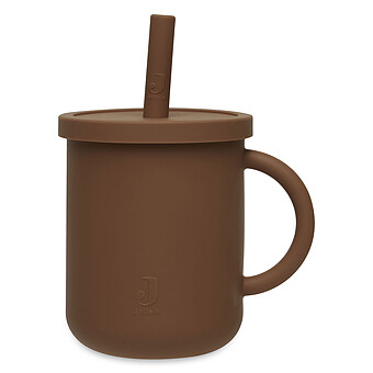 Gobelet Silicone avec Paille et Couvercle - Caramel Jollein