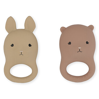 Lot de 2 Anneaux de Dentition Rabbit & Bear Konges Sløjd