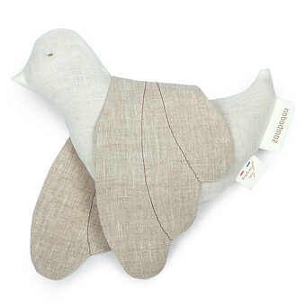 Hochet Oiseau Lin Français - Off White Nobodinoz