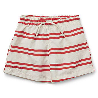Short de Bain Duke Stripes Crème de la Crème Apple Red - 3/4 Ans Liewood
