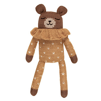 Doudou Chien - Pyjama Ocre à Pois Main Sauvage