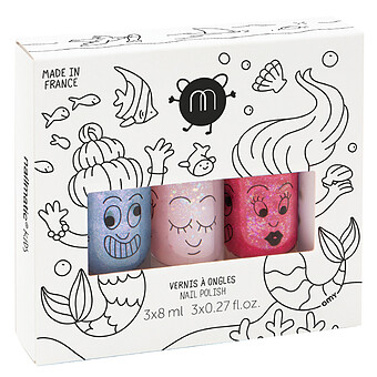 Lot de 3 Vernis à Ongles Biosourcés - Mermaid