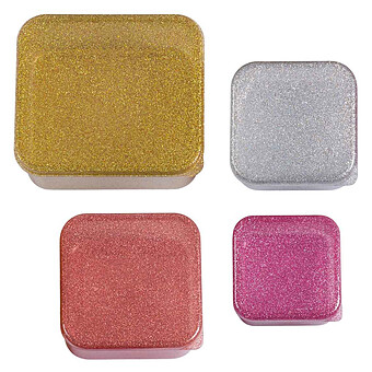Lot de 4 Boîtes à Goûter - Dorées Paillettes A Little Lovely Company