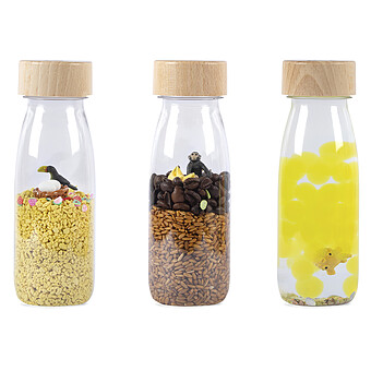 Lot de 3 Bouteilles Sensorielles Sound - Toucan Singe Poisson Globe