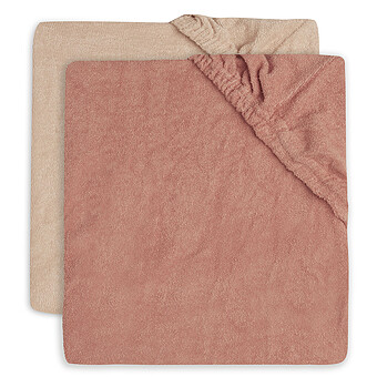 Lot de 2 Housses de Matelas à Langer - Pale Pink & Rosewood Jollein