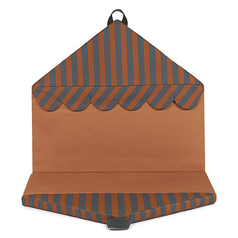 Matelas Pliable Eco Maison Blue Brown Stripes - 78 x 140 cm Nobodinoz
