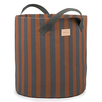 Sac à Jouets Majestic - Blue Brown Stripes Nobodinoz