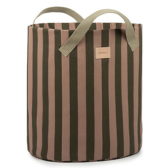 Sac à Jouets Majestic - Green Taupe Stripes Nobodinoz