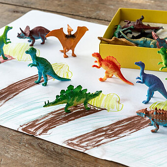 Boite de 16 Figurines Dinosaures Prehistoric Land