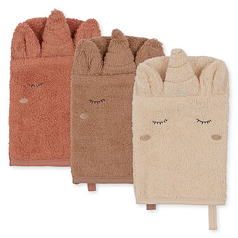 Lot de 3 Gants de Toilette - Unicorn Konges Sløjd