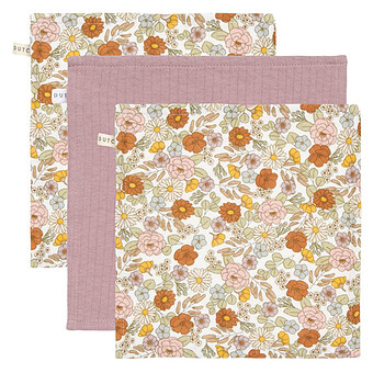 Lot de 3 Débarbouillettes Vintage - Little Flowers & Mauve Little Dutch