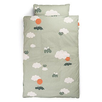 Parure Happy Clouds Vert - 100 x 140 cm Done by Deer