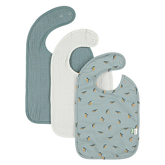 Lot de 3 Bavoirs - Peppy Penguins Trixie Baby