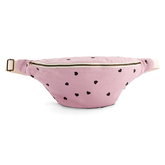Sac Banane - Lilas Coeurs Noirs Rose in April