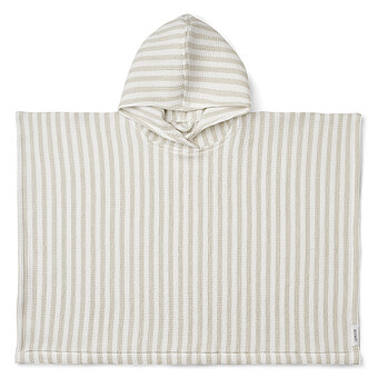 Poncho Paco Stripes Crisp White Sandy - 3/4 Ans Liewood