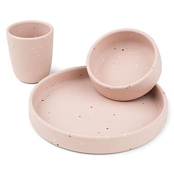 Coffret Repas 3 Pièces - Confetti Rose Done by Deer