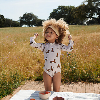 Maillot de Bain à Manches Maxime Leopard Sandy - 6 Mois