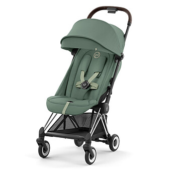 Poussette Ultra-compacte Coya Châssis Chrome - Green Leaf Cybex
