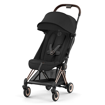 Poussette Ultra-compacte Coya Châssis Rosegold - Sepia Black