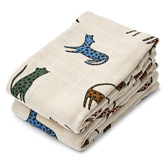 Lot de 2 Langes Lewis - Leopard Multi Mix Liewood