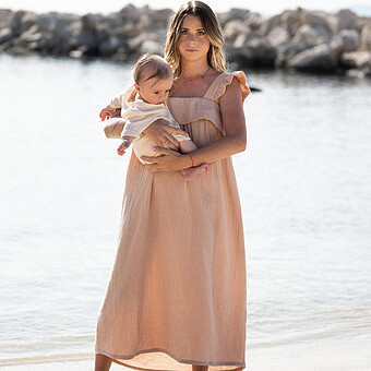 Robe Longue d'Allaitement Summ'her Mama Nude - XL