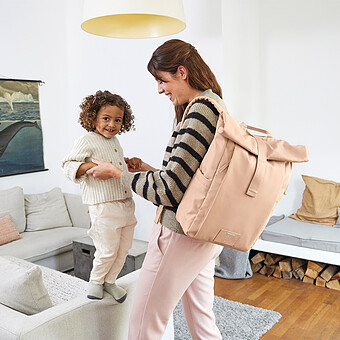 Sac à Dos à Langer Rolltop Up Green Label - Rose Pêche