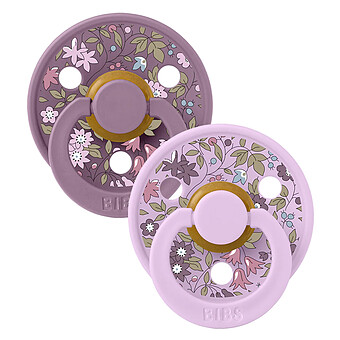 Lot de 2 Tétines Rondes Bibs x Liberty Chamomile Lawn Violet Sky Mix - 0/6 Mois Bibs
