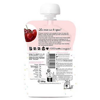 Gourde Repas Bio Cerises - 120 g