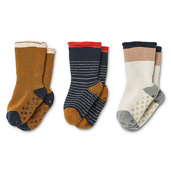 Lot de 3 Paires de Chaussettes Eloy Stripes Classic Navy Sandy - 25/28 Liewood