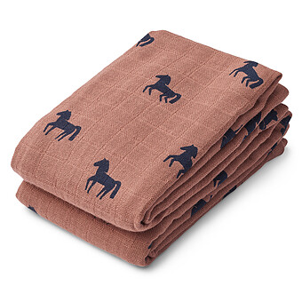 Lot de 2 Langes Lewis - Horses Dark Rosetta Liewood