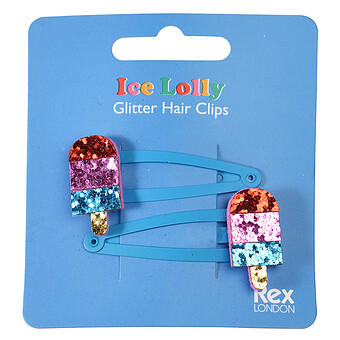 Lot de 2 Barrettes à Paillettes - Bâtonnet Glacé Rex London