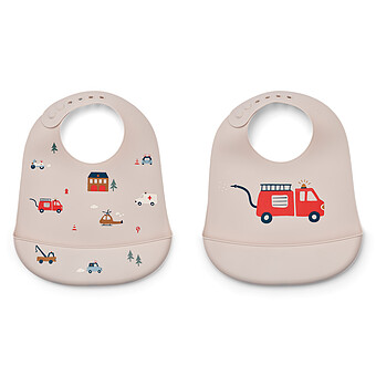 Lot de 2 Bavoirs Tilda - Emergency Vehicles Sandy Liewood
