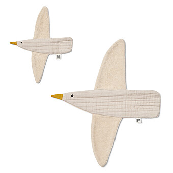 Lot de 2 Débarbouillettes Janai - Birds Sandy Mix Liewood